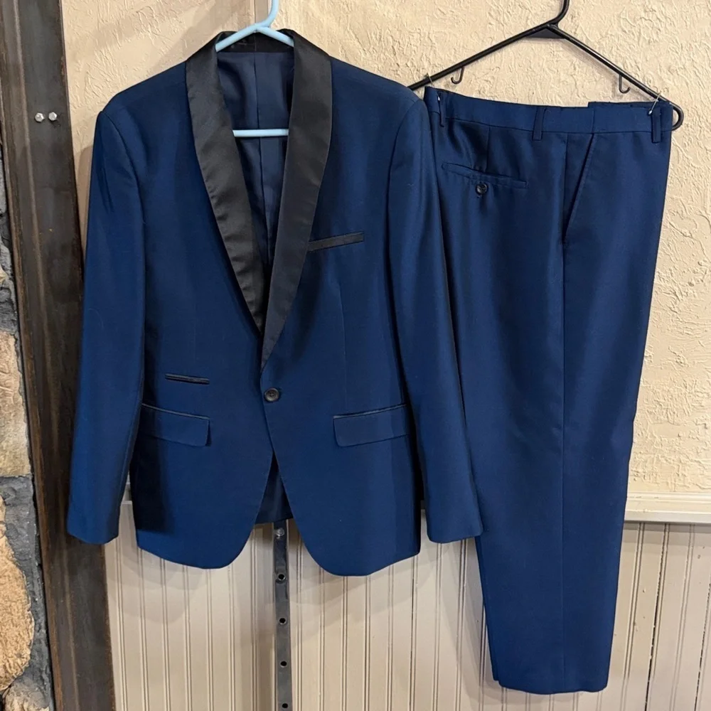 Men's Navy Blue Blazer and Pants Set